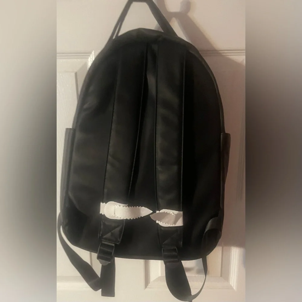 No Boundaries Black Faux Leather‎ Dome Backpack NWT Minimalist Chic